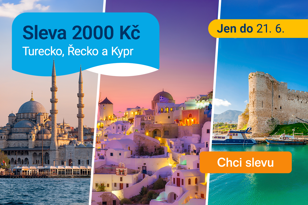Sleva 2000 Kč na letní Turecko, Řecko a Kypr