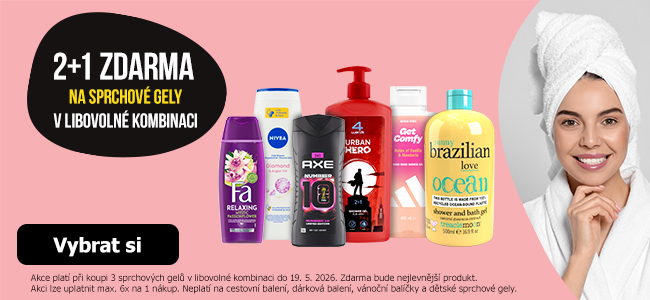 2+1 zdarma na sprchové gely