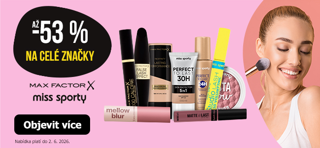 Až -53 % na celé značky Max Factor a miss sporty