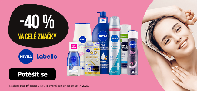 -40 % na značku Nivea a Labello