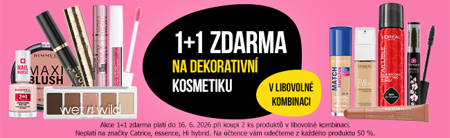 1+1 zdarma na dekorativní kosmetiku