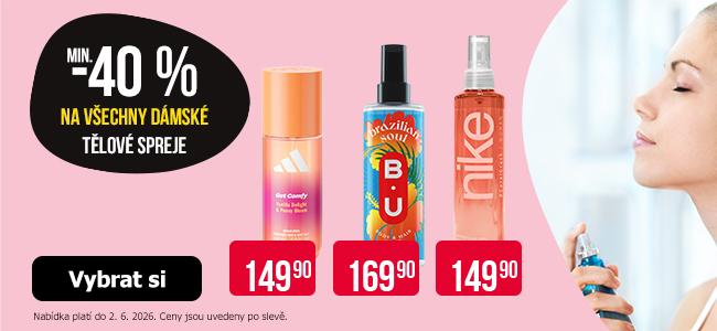 Min. -40 % na všechny dámské tělové spreje