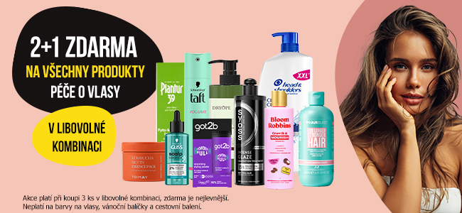 2+1 zdarma na péči o vlasy