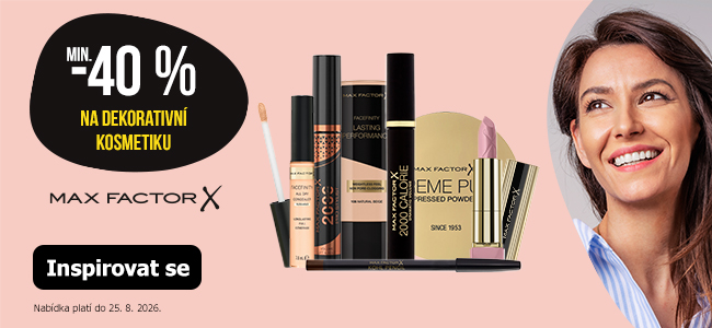 Min. -40 % na značku Max Factor