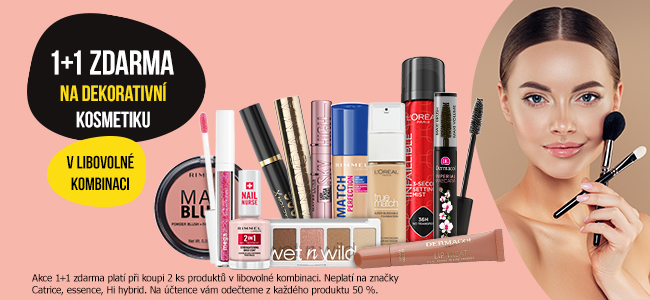 1+1 zdarma na dekorativní kosmetiku