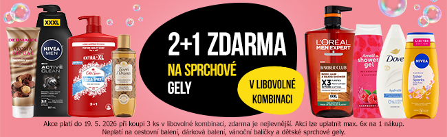 2+1 zdarma na sprchové gely