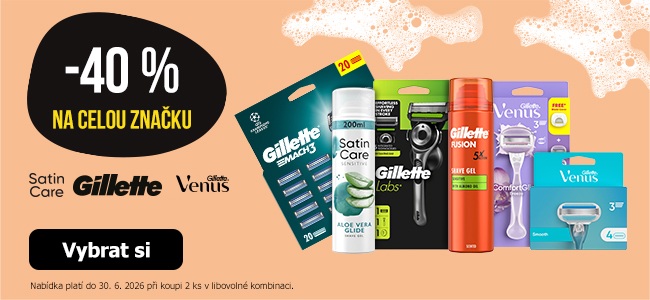 -40 % na značku Gillette