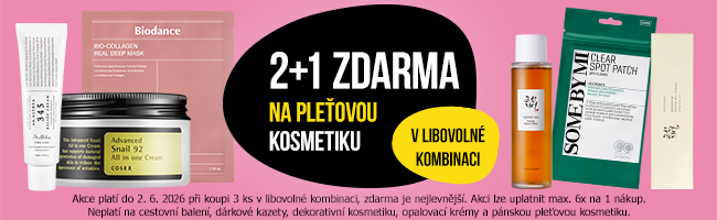 2+1 zdarma na pleťovou kosmetiku