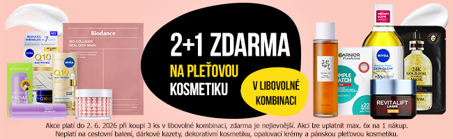 2+1 zdarma na pleťovou kosmetiku